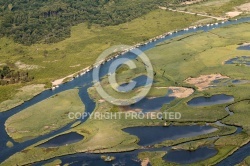 Le port des tuiles à Biganos vue du ciel