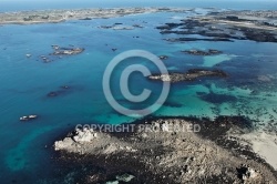 Littoral de Santec et mer bleu , Finistère 29