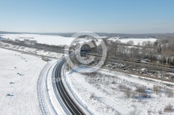 Longevilliers sous la neige vue du ciel