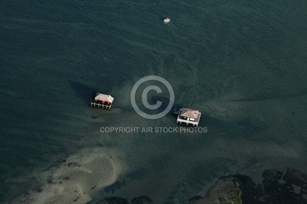 Lîle aux oiseaux, cabanes tchanquées vue du ciel