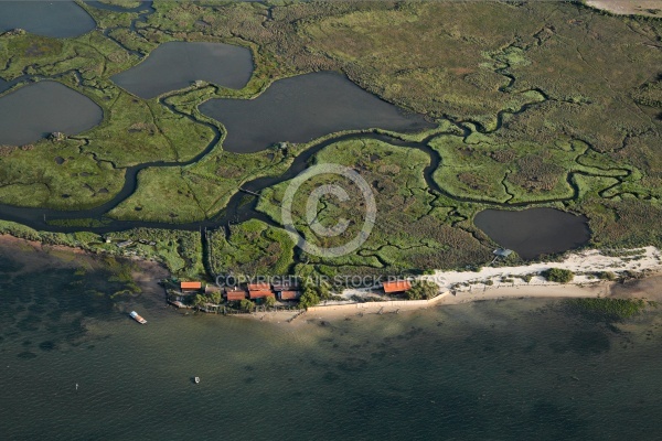 Lîle aux oiseaux, la Teste-de-Buch vue du ciel