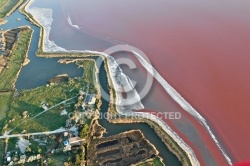 Marais Salants d Aigues-Mortes, vue du ciel