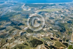 Marais salants de Guérande vue du ciel