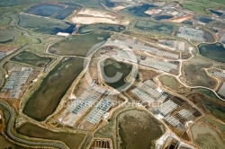 Marais salants de Guérande vue du ciel