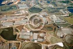 Marais salants de Guérande vue du ciel