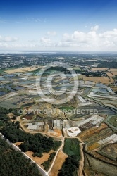 Marais Salants de Guérande , La Turballe vue du ciel