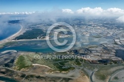 Marais salants de Guérande vue du ciel