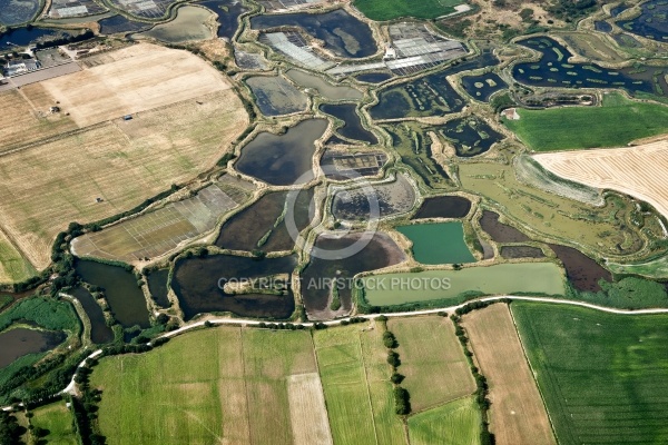 Marais salants de Guérande vue du ciel