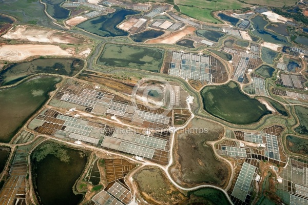 Marais salants de Guérande vue du ciel