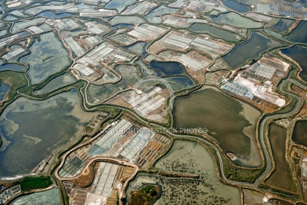 Marais salants de Guérande vue du ciel