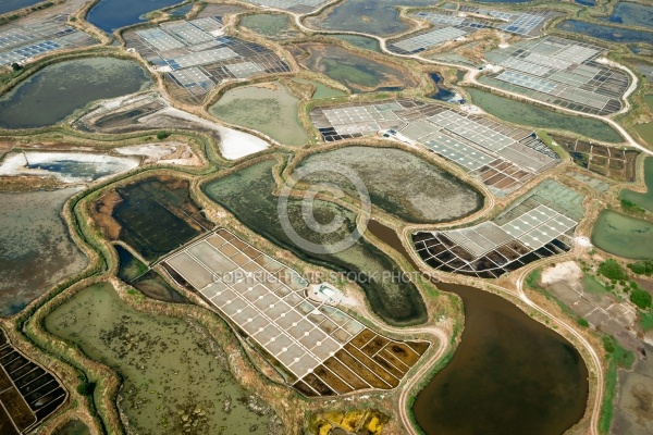 Marais salants de Guérande vue du ciel