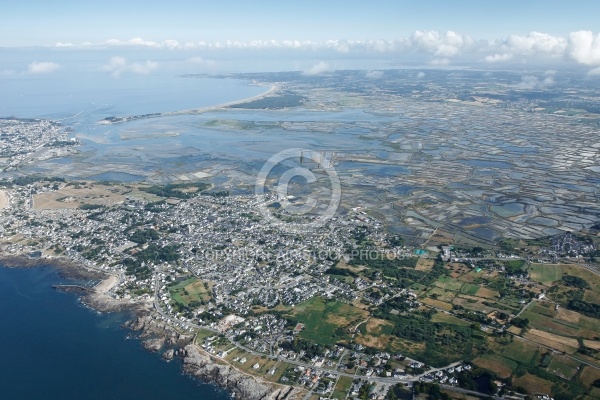 Marais salants de Guérande vue du ciel