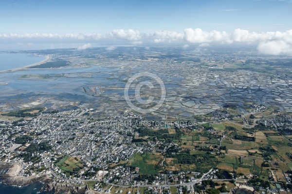 Marais salants de Guérande vue du ciel