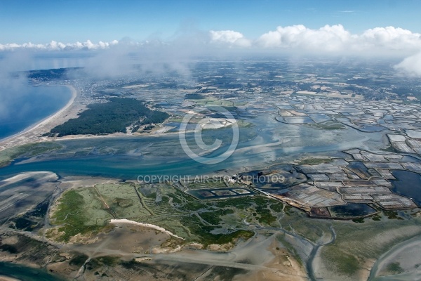 Marais salants de Guérande vue du ciel