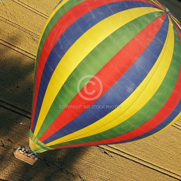 Montgolfière en Val de Loire vue du ciel