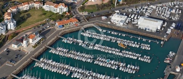 Panoramique Port-Bourgenay vu du ciel, Vendée 85