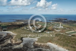 Phare de île de Batz ,le Finistere vue du ciel