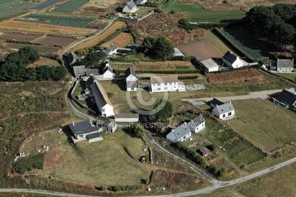 Phare de île de Batz ,le Finistere vue du ciel