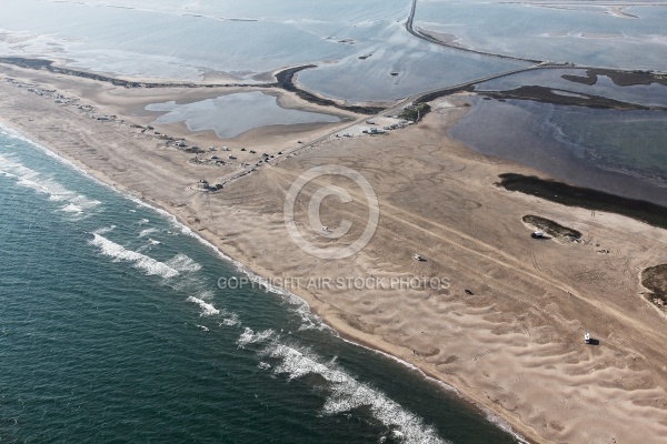 Photo aerienne plage du  Salin de Giraud