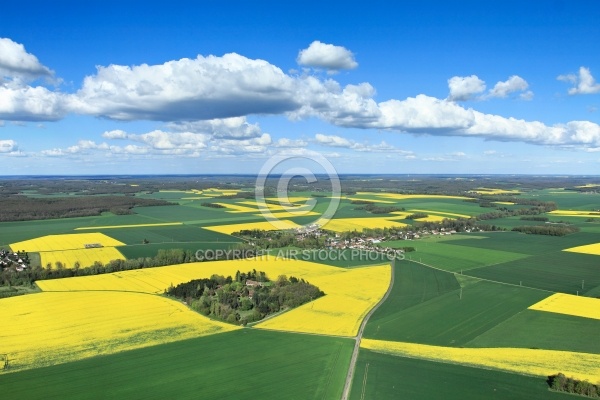 photo aÃ©rienne champs de colza en Beauce