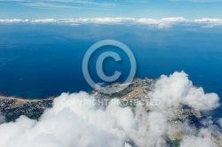 Photo aérienne au dessus des nuages de Piriac-sur-Mer