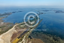 Photo aérienne de la petite Camargue, Saintes Maries de la Mer