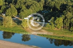 Photo aérienne du camping de Mosne sur Loire 37