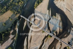 Photo aérienne du pont de fer , Loire , Saumur