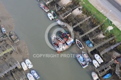 Photo aérienne du port du Bec, Bouin,  vendée 85