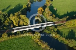 Photo aérienne pont chemin de fer Decize