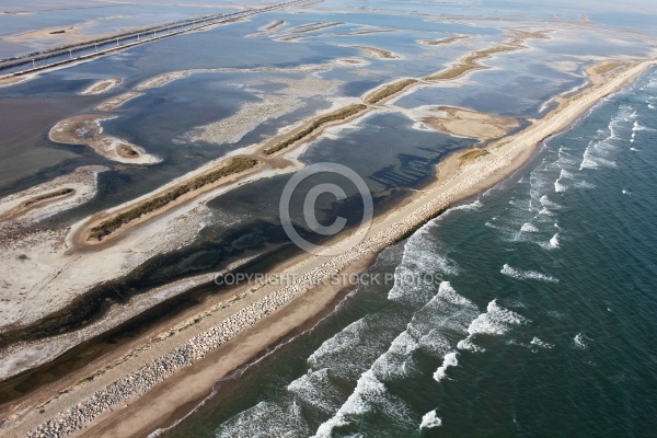 Photo aérienne étangs de Camargue