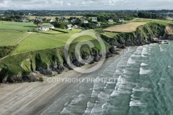 Plage de Trezmalaouen vue du ciel, Kerlaz, Finistère