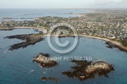 Ploudalmézeau , Bretagne Finistère vue du ciel Ploudalmézeau , Bretagne Finistère vue du ciel