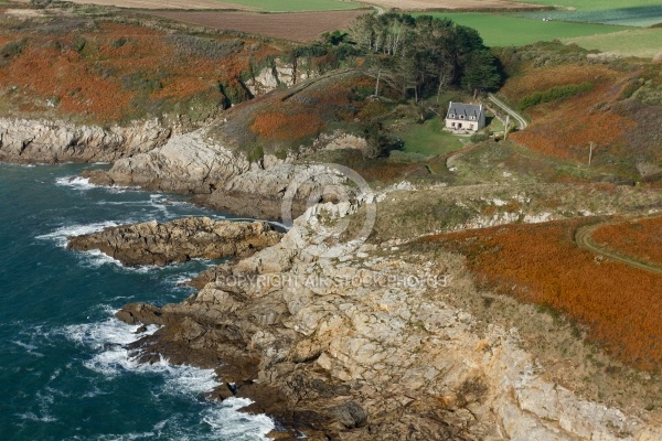 Plougonvelin, grève de Keryunan vue du ciel