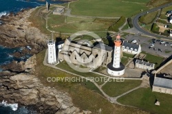 Pointe de St-Mathieu vue du ciel, le Phare, l abbaye et le sém