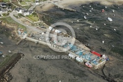 Port de île de Batz ,le Finistere vue du ciel