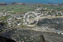 Port de île de Batz ,le Finistere vue du ciel