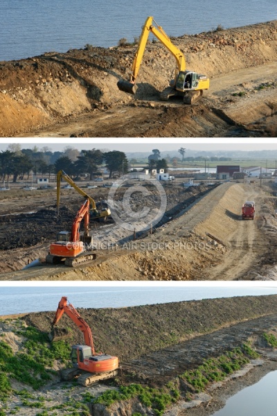 Reconstruction des digues en Vendée aprés la tempete Xynthia