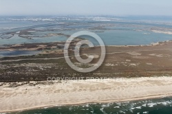 Salin de Giraud et le Rhône vu du ciel