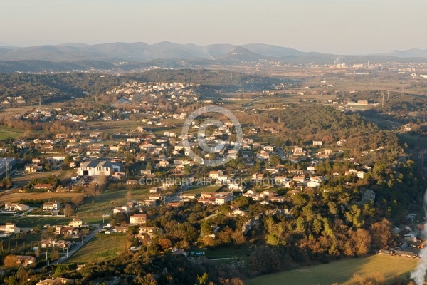 St-Privat-des-Vieux, Le Gard vue du ciel