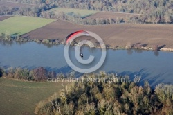 Survol de la seine en paramoteur à Mantes-la-Jolie 78