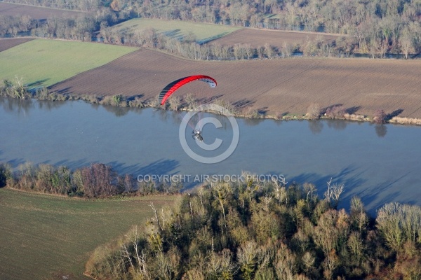 Survol de la seine en paramoteur à Mantes-la-Jolie 78