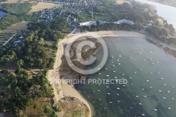 vue aerienne  plage de Saint Philibert, Golfe du Morbihan 56