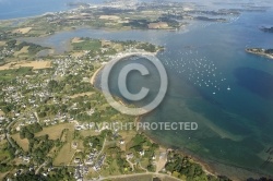 vue aerienne de Kerassel, Le logéo, Golfe du Morbihan 56