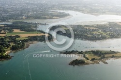 vue aerienne de l île de Boedic, Vannes, Golfe du Morbihan 56