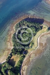 vue aerienne de l île Drenec île d Arz, Golfe du Morbihan 56