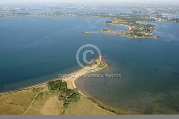 vue aerienne de la pointe de Brouel, île-d Arz, Golfe du Morbiha