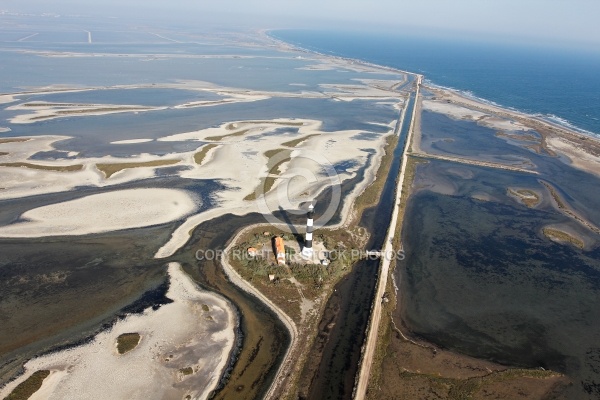 vue aerienne du Phare de Faraman