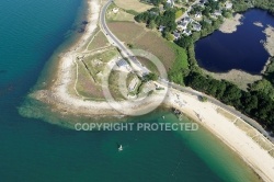 vue aerienne plage de Kernevest, ST Philibert, Golfe du Morbihan