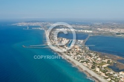 vue aérienne de Frontignan-Plage 34